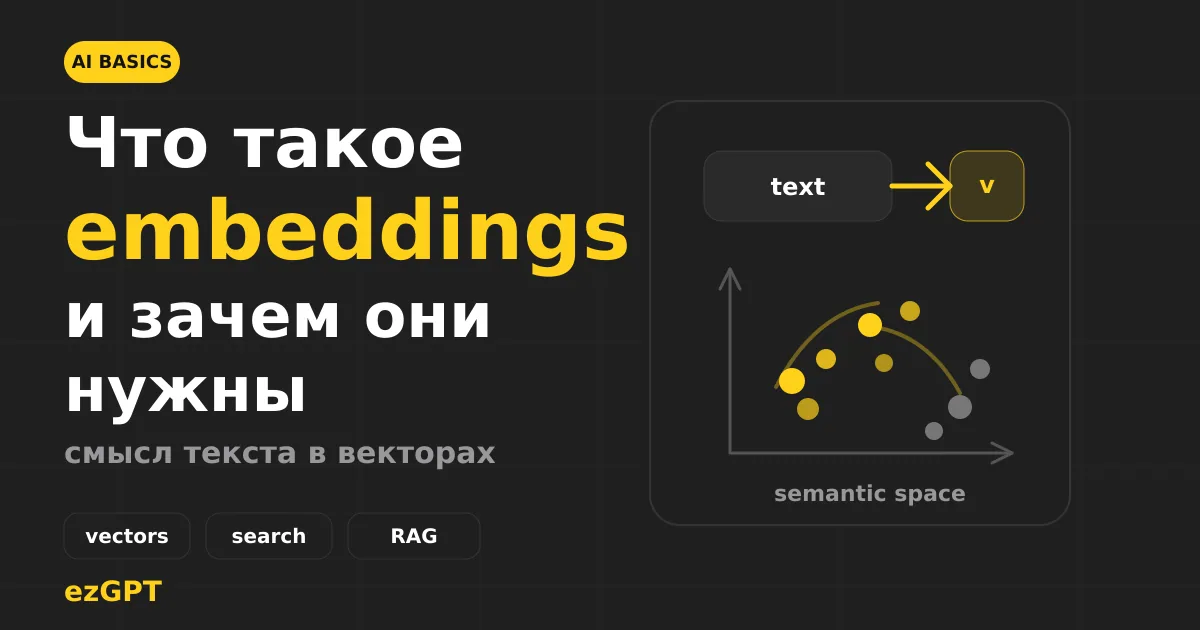 Что такое embeddings и как ИИ ищет по смыслу