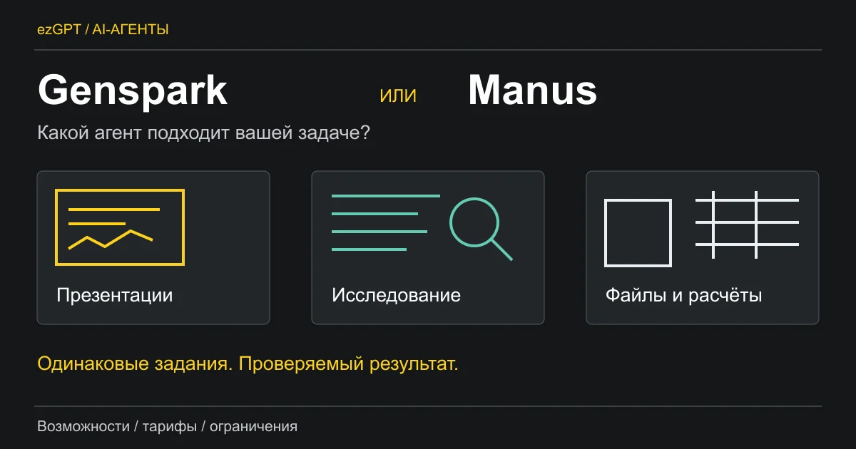 Genspark или Manus: какой AI-агент выбрать для работы