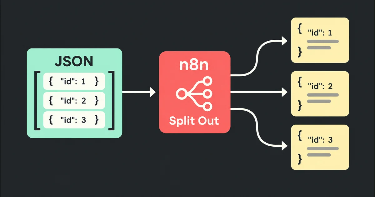 JSON-массив в n8n: как разделить записи через Split Out