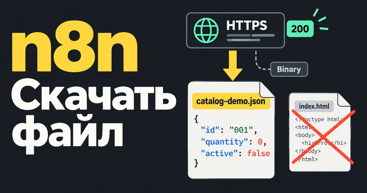 Как скачать файл в n8n через HTTP Request