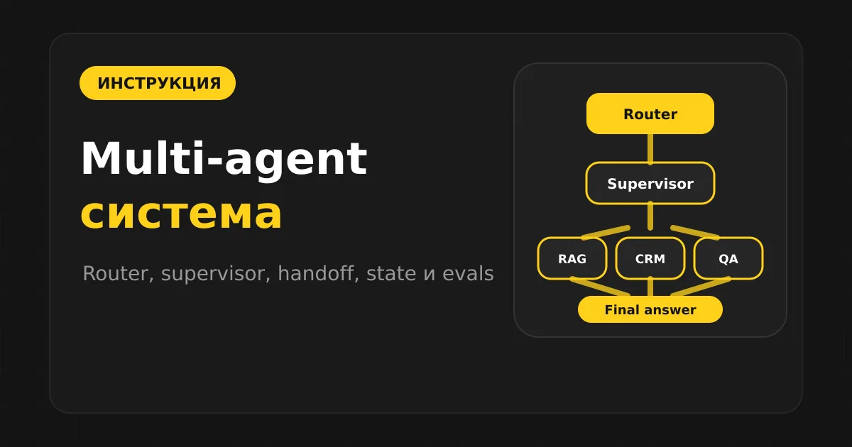 Как собрать multi-agent систему: router, supervisor и handoff