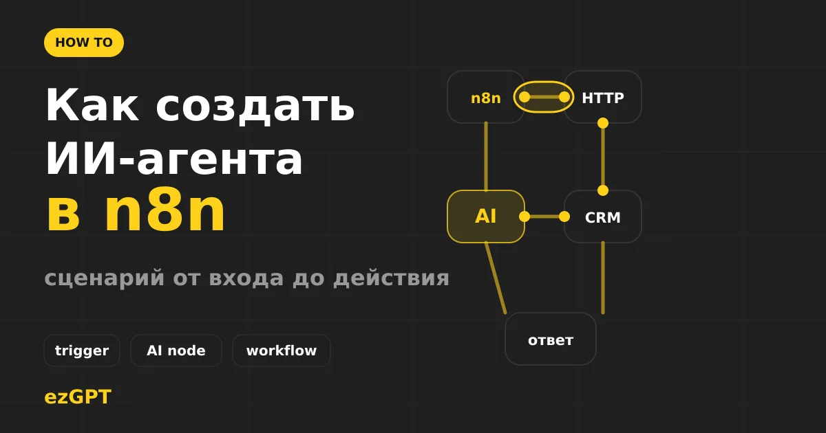 Как создать ИИ-агента в n8n: Webhook, AI Agent, tools, память, approval и безопасный запуск