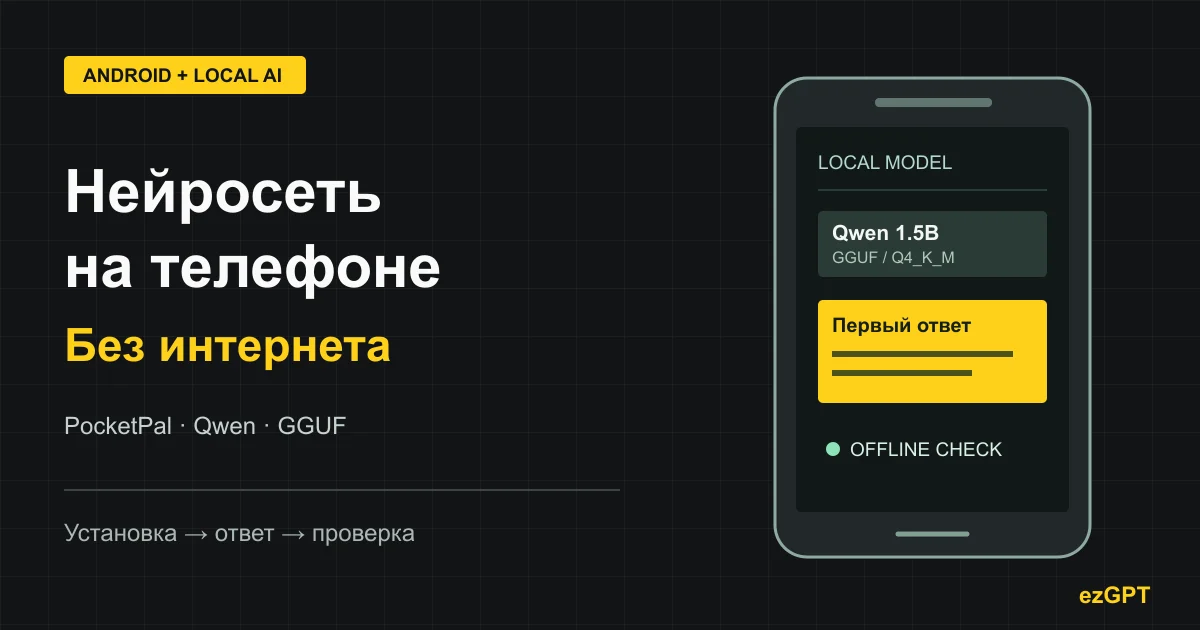 Как запустить локальную нейросеть на Android: PocketPal и Qwen без интернета
